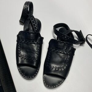 Freda Salvador size 6 all genuine leather black sandals